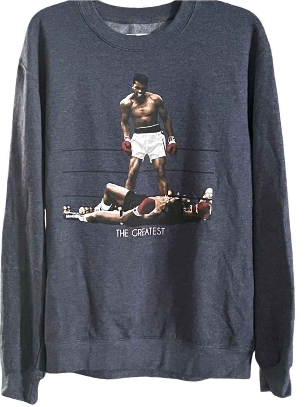 Authentic Muhammad Ali The Greatest Graphic Blue Sweatshirt Mens Medium